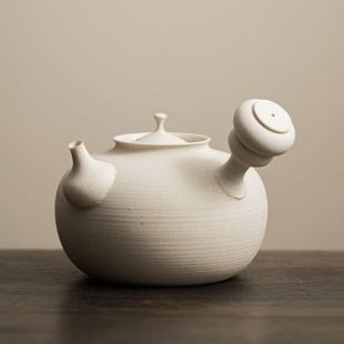 潮州白泥砂铫壶手工薄胎原矿烧水壶煮水煮茶壶侧把壶可明火电陶炉