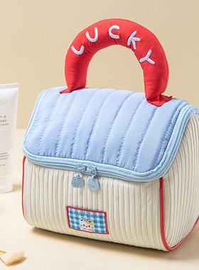 可爱房子化妆包大容量儿童洗漱包便携式手提包软萌少女系列收纳袋