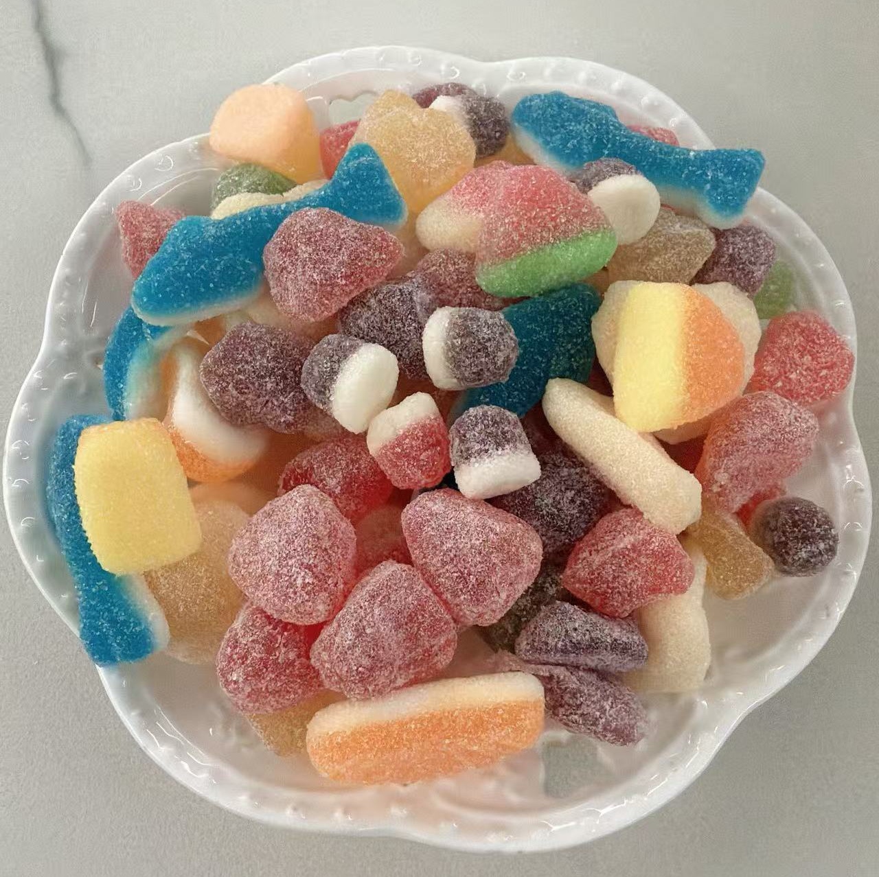 维C果汁软糖 网红橡皮糖果 混合味休闲小零食 散装水果味酸Q糖