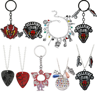 欧美影视周边热销怪奇物语项链嘻哈手链胸针挂饰创意钥匙扣颈链