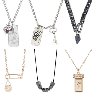 恋与深空周边夏以昼阴刻苹果项链祁煜同款红枫季节小鱼玫瑰吊坠