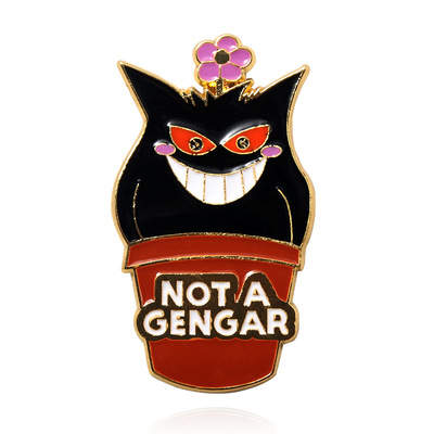 动漫宝可梦周边耿鬼恐怖笑脸胸针GENGAR卡通个性耿鬼徽章包包配饰