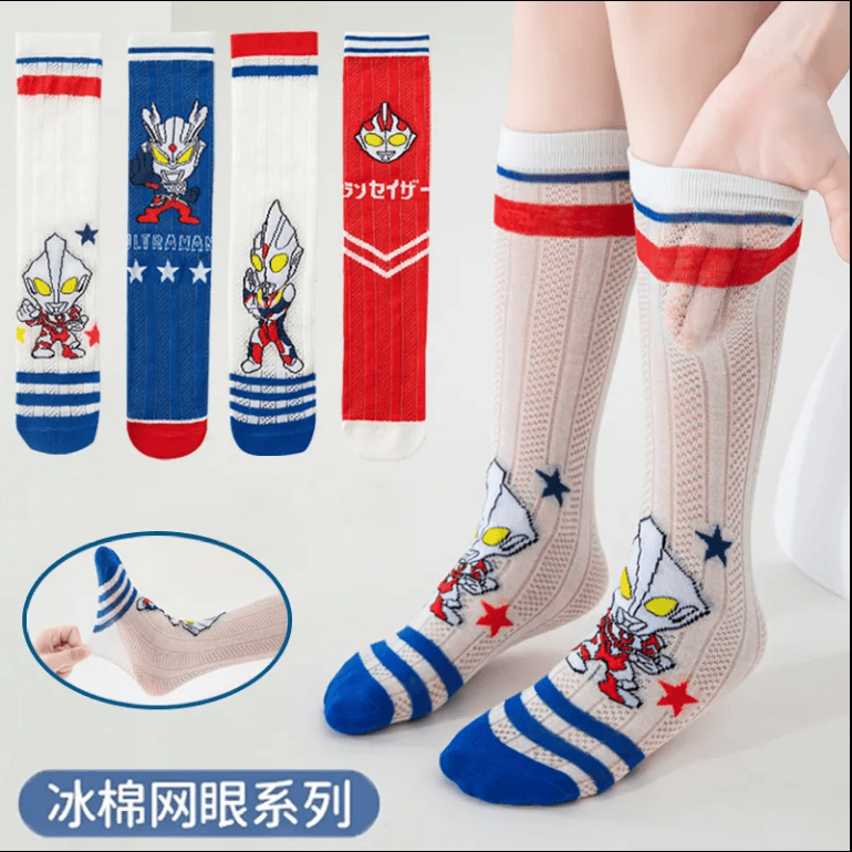 夏季薄款兒童賽羅奧特曼襪子