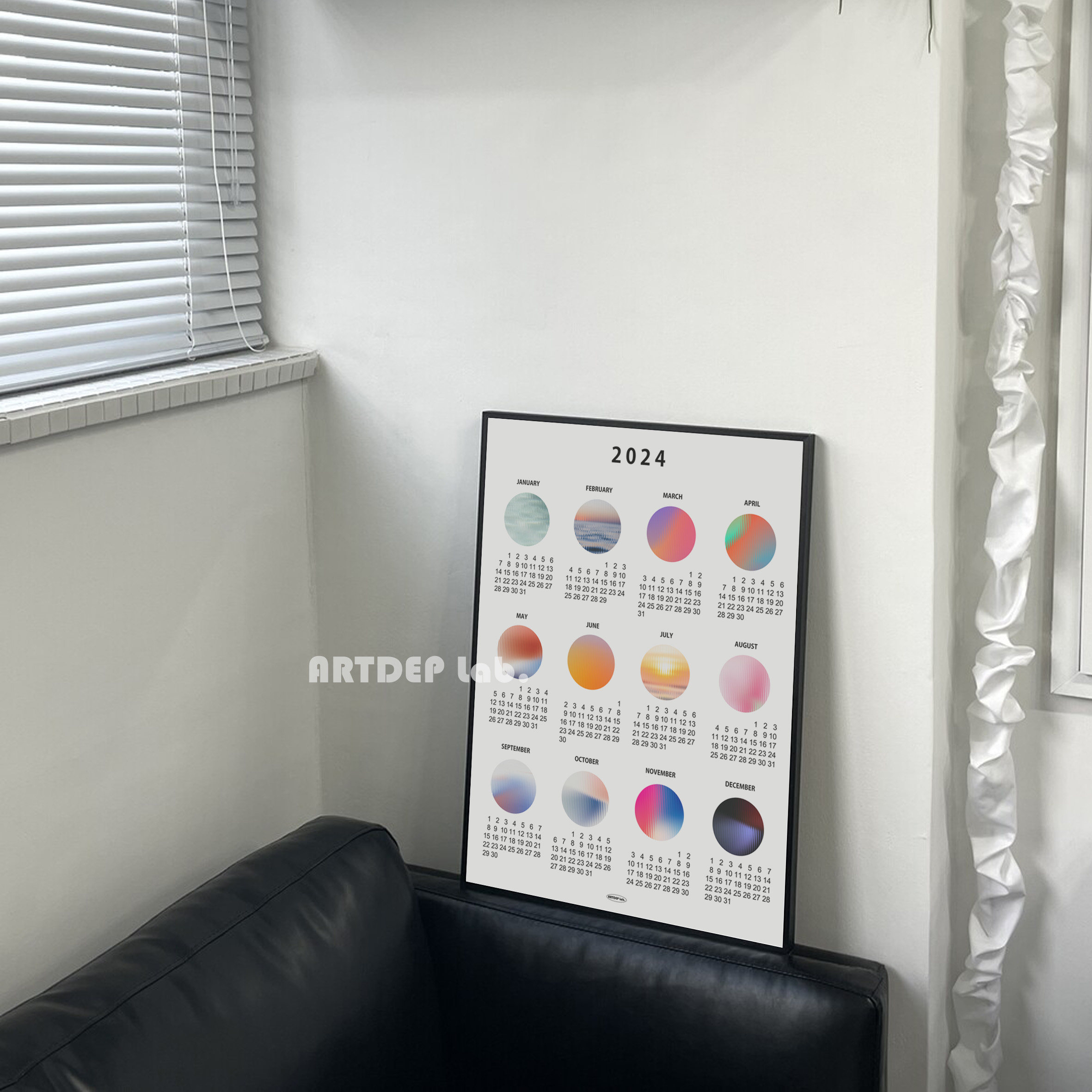 ATD玻璃下的色彩 餐厅甜品店图书馆 简约现代日历海报装饰画ins风