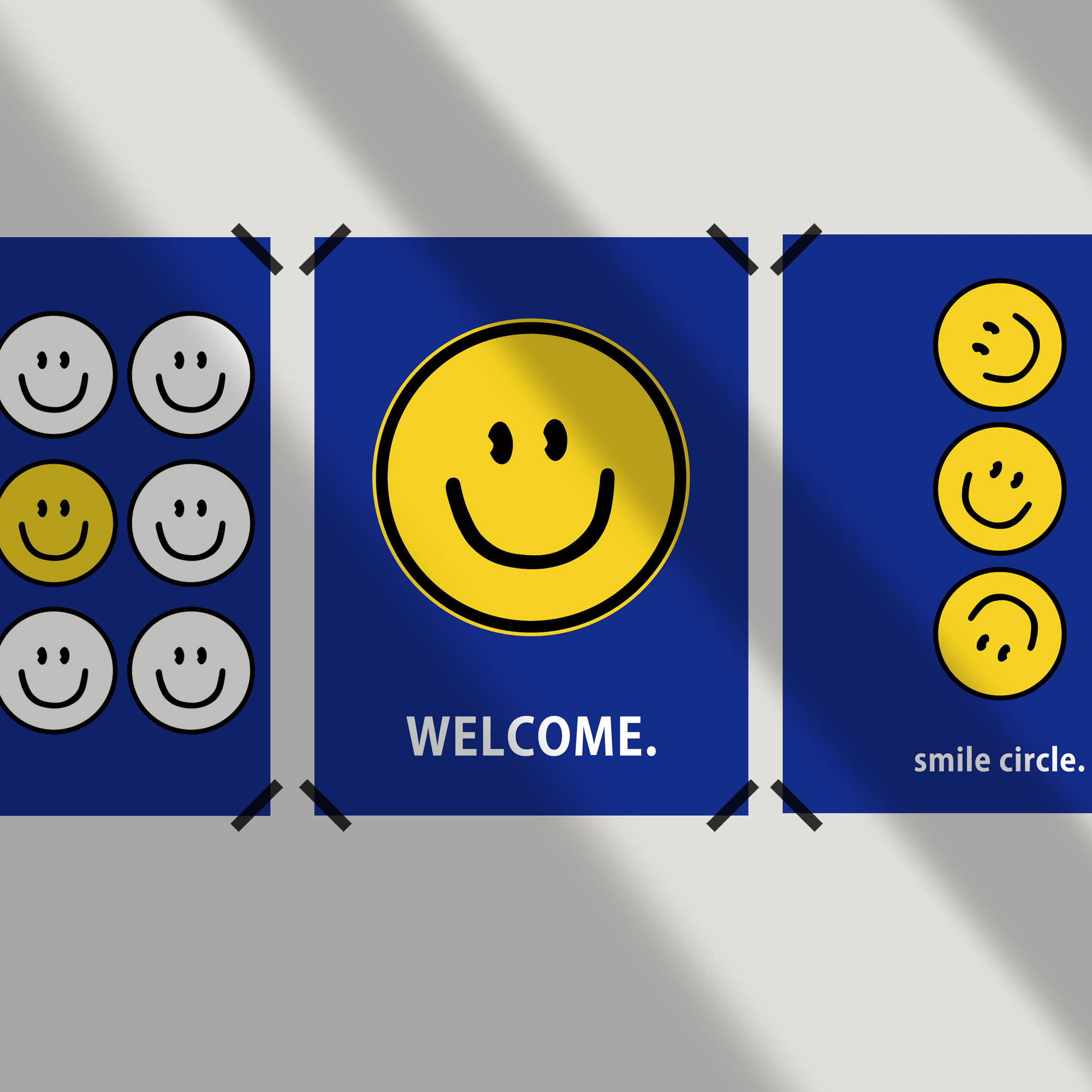 artdeplab克莱因蓝黄色笑脸墙饰