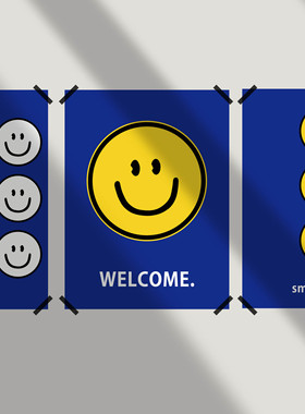 ARTDEP Lab 新款克莱因蓝x黄色笑脸系列网红墙饰拍照道具海报画芯