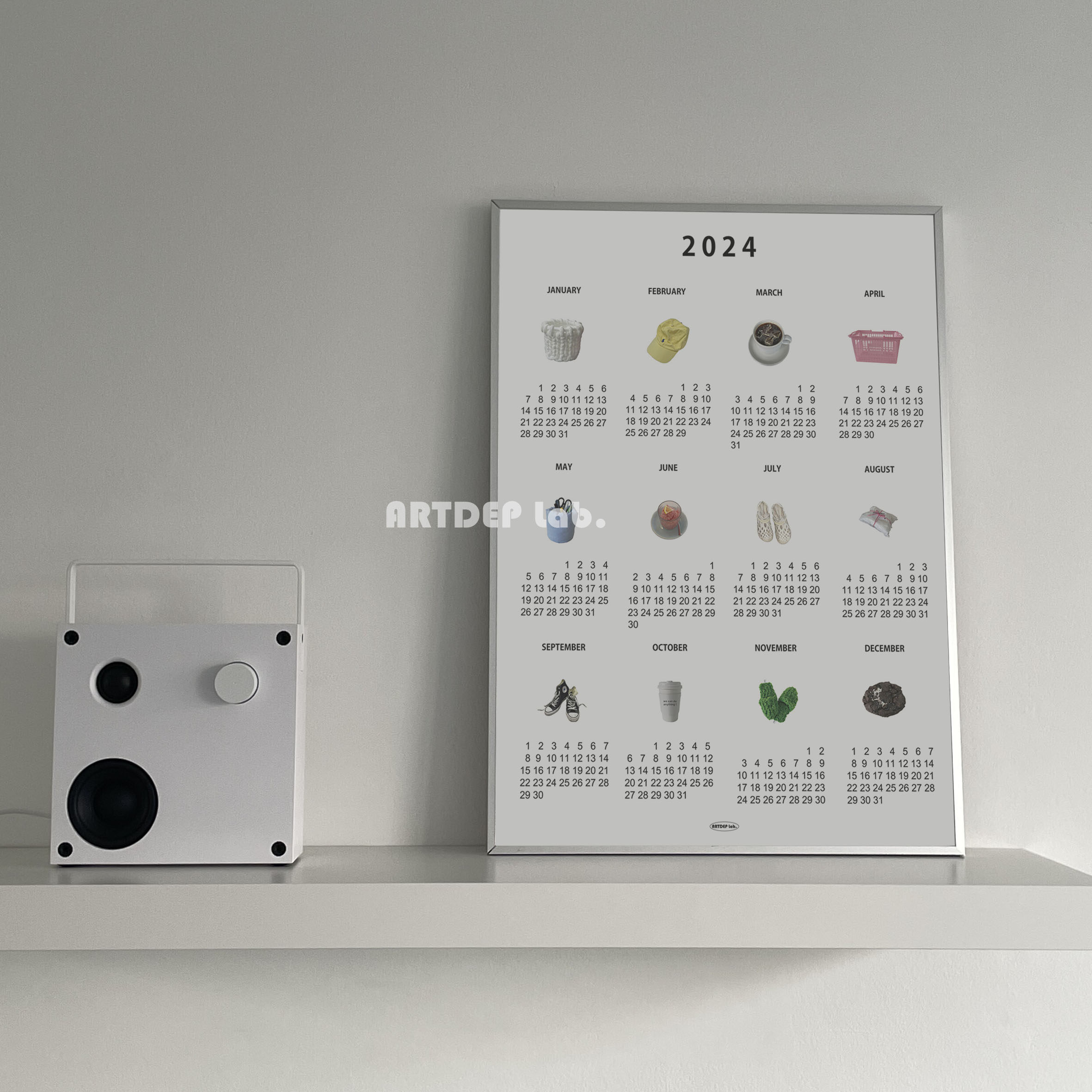 餐厅卧室韩式复古日历海报装饰画