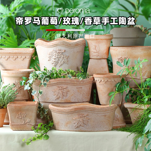 新款帝罗马葡萄玫瑰香草浮雕花盆