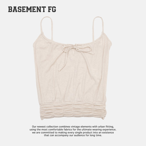 BASEMENTFG简约绑带背心女抽绳吊带内搭上衣舒适百搭261010147