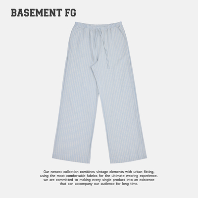BASEMENTFG美式复古条纹阔腿裤女宽松百搭休闲长裤262120017041