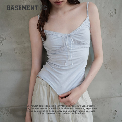 BASEMENTFG蕾丝花边吊带背心夏修身显瘦系带内搭上衣261010252028