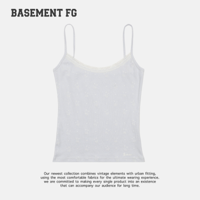 BASEMENTFG美式复古蕾丝吊带背心女百搭修身显瘦上衣261010121028