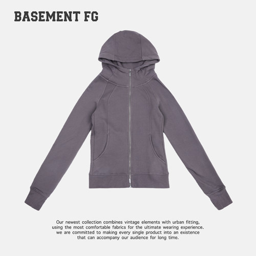 BASEMENTFG美式复古连帽卫衣女宽松拉链开衫百搭休闲261080013021