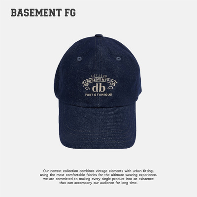 BASEMENTFG复古风牛仔棒球帽男女字母印花鸭舌帽254010129072