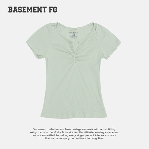 BASEMENT FG美式复古简约百搭休闲修身短袖T恤251020667015