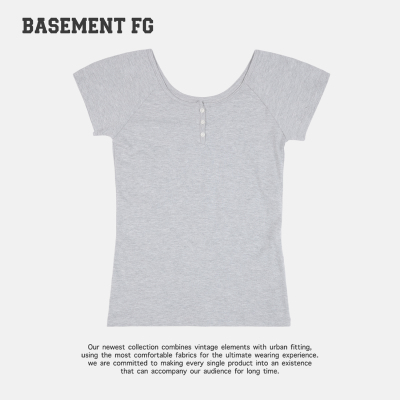 【福利】BASEMENTFG极简风短袖T恤女三粒扣上衣261020155020