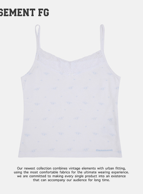 BASEMENTFG复古蕾丝吊带背心女百搭修身显瘦白色上衣261010053003