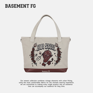 BASEMENTFG卡通印花帆布包手提包学生便携单肩休闲包254020047009