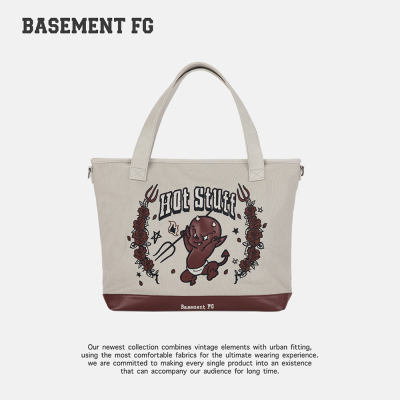 BASEMENTFG卡通印花帆布包手提包学生便携单肩休闲包254020047009
