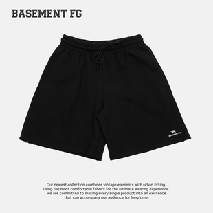 BASEMENTFG黑色短裤宽松休闲运动五分裤抽绳261130031001
