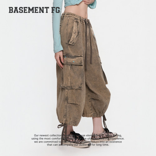 BASEMENTFG短裤26秋冬新款工装风多口袋阔腿裤262130072096