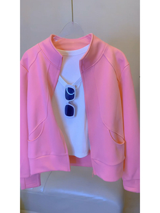 韩国粉色卫衣外套女2025秋季新款高级感超好看洋气减龄夹克上衣潮