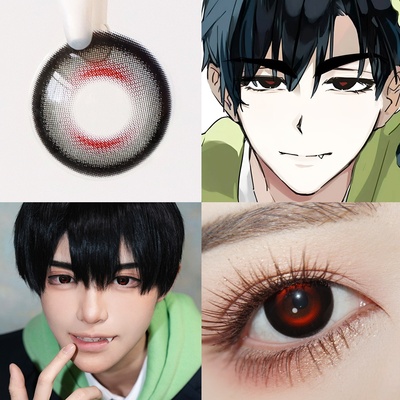 顺丰包邮]男鬼红黑cos美瞳半年抛ivan鬼感异形舞台伊凡myukicon