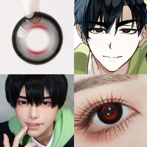 顺丰包邮]男鬼红黑cos美瞳日半年抛ivan鬼感异形舞台伊凡myukicon