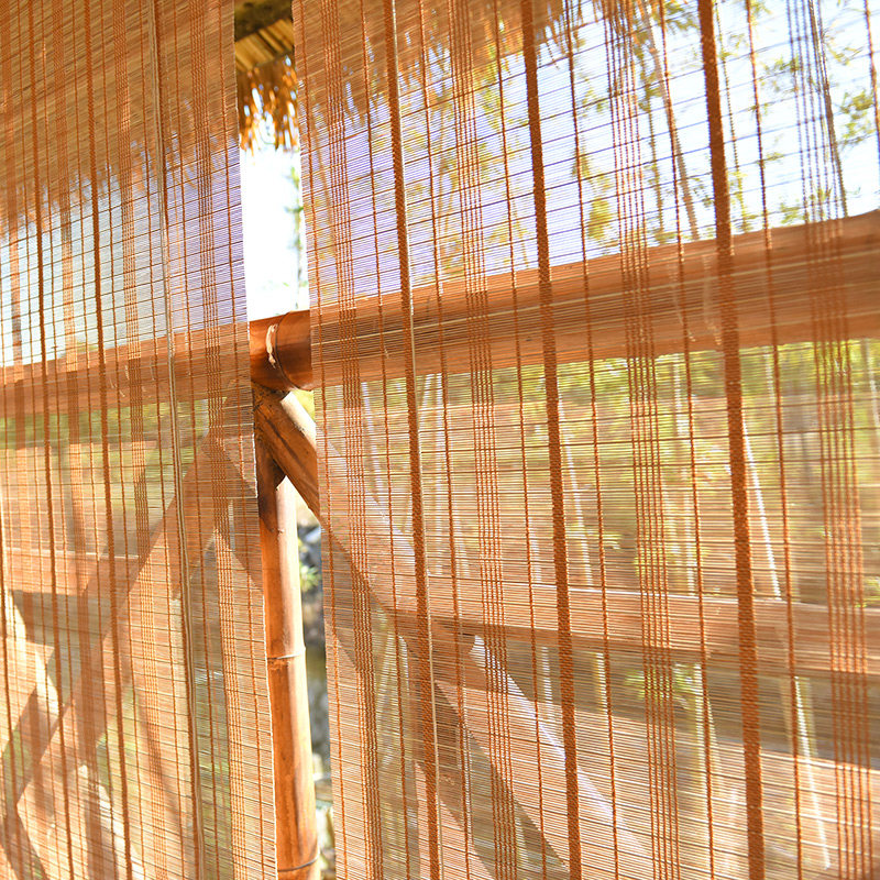 金秋竹帘窗帘卷帘子隔断百叶遮光防晒热升降中式复古禅意阳台茶室