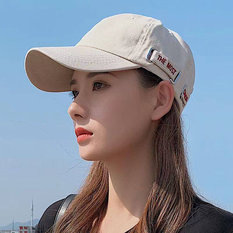 新款棒球帽网红简约字母遮阳鸭舌帽女款春夏季防晒遮脸太阳帽男款