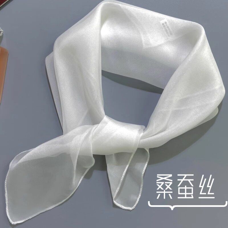 薄款桑蚕丝丝巾真丝小方巾春夏防晒护颈小披肩四方围巾脖子配饰女
