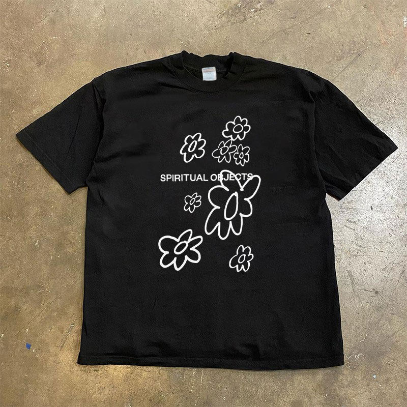 빈티지 하우스 NOT 심플 캐주얼 스트리트 인 루즈 다용도 반팔 티셔츠 아미 카키 힙합 커플 스타일