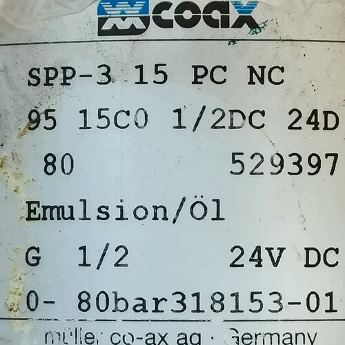 售前询价SPP-3 15PC 529397 阀 24V DC 工业控制阀议价维修