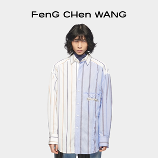 logo刺绣多色款 条纹拼接系列廓形经典 衬衫 FengChenWang 长袖