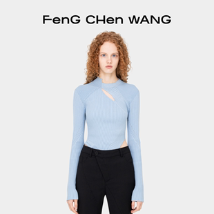 解构系列女士不规则镂空长袖 打底衫 FengChenWang 针织衫