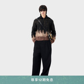 毛衣 25秋冬黑棕色提花针织拉链开衫 FengChenWang 男女同款