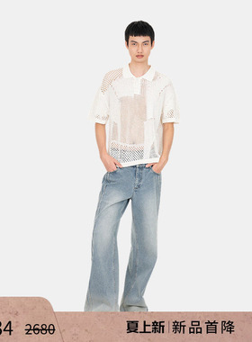 【新品】FengChenWang26春夏白色针织polo衫轻薄镂空短袖男女同款
