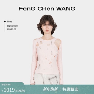 汉字镂空系列金属logo女士长袖 经典 打底衫 FengChenWang