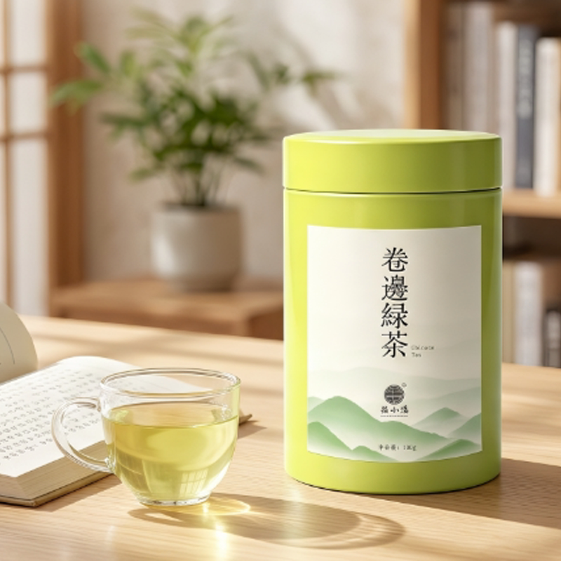 品小满卷边绿茶 绿茶 160g 罐装下午茶 办公室