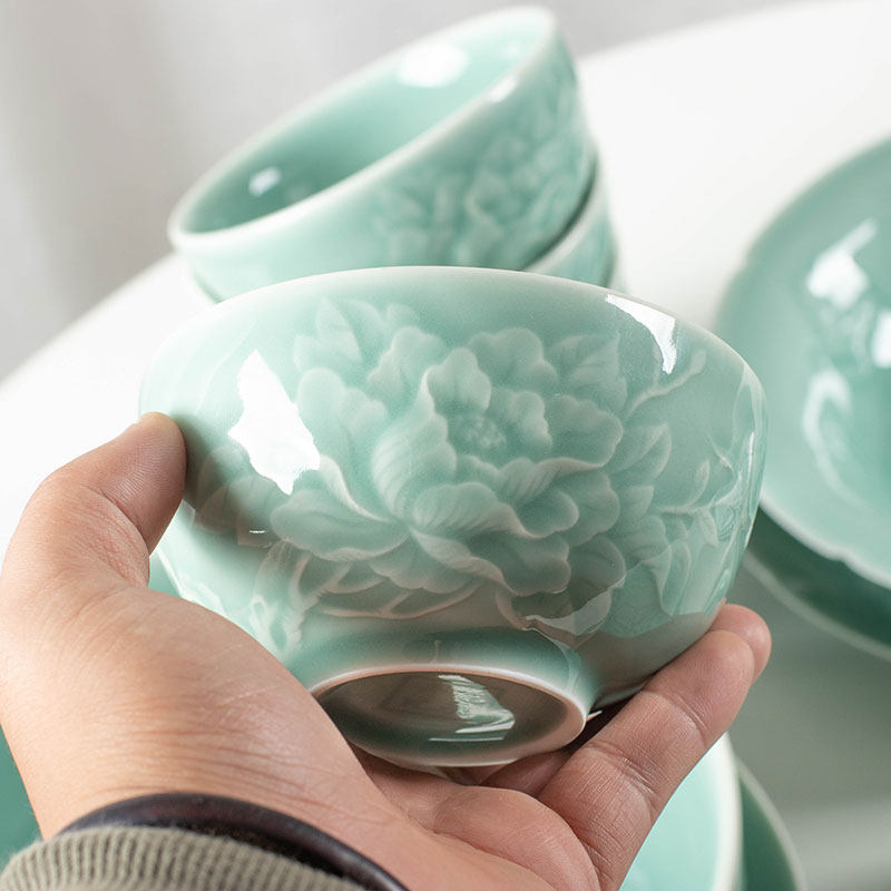 青瓷碗碟套装家用2026新款陶瓷米饭碗盘子大汤碗组合中式高档餐具,餐饮具,碗,淘宝优惠券,粉丝福利购,淘宝优惠卷