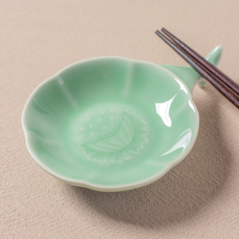 龙泉西冲青瓷莲藕味碟筷子架组合