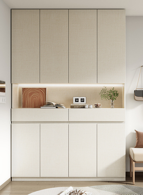 政补免拉手鞋柜家用门口2025新款入户实木柜分段式进门靠墙储物柜