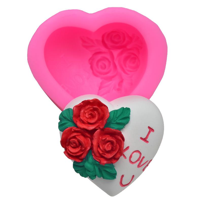 diy rose love fondant cake mould i love you jelly handmade s