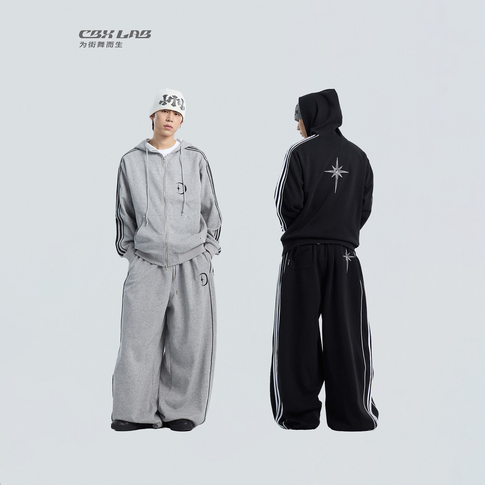 CBXLAB男装星月三杠哥特嘻哈套装