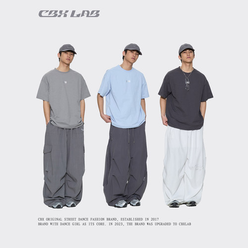 CBXLAB男装手写字体水显嘻哈T恤