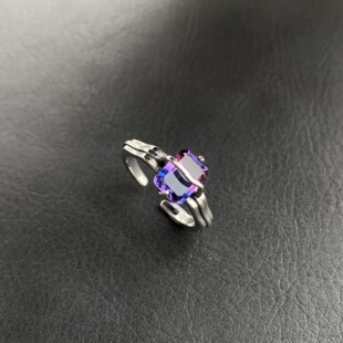 新款礼物盒神秘渐变锆石开口戒指女轻奢小众设计高级感ins潮指环