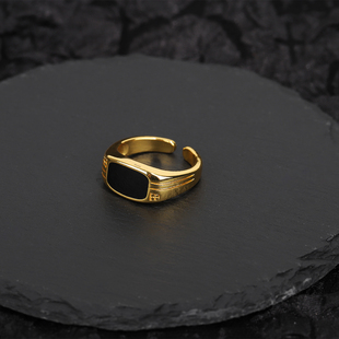 DAMAI绝命毒师律师周边吉米镀24k仿黄珐琅尾戒指索尔同款开口指环