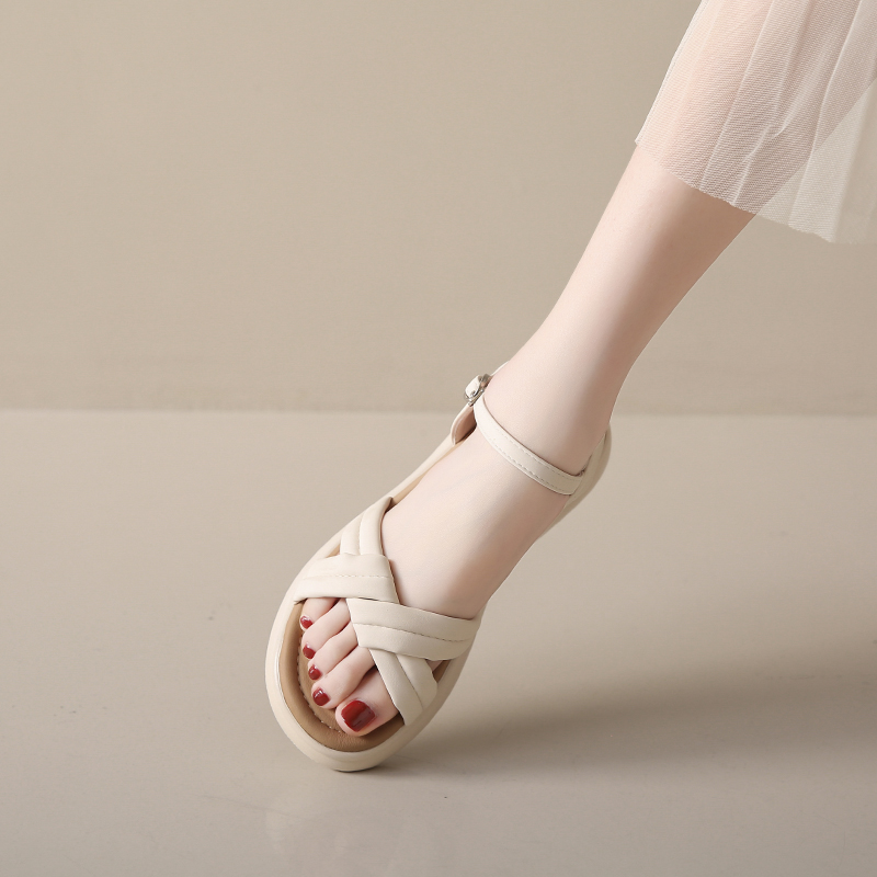 孕妇凉鞋女软底2023年新款夏季外穿休闲仙女风平底女凉鞋