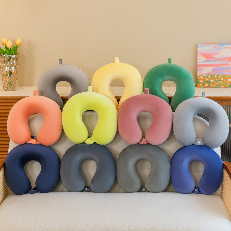 批发u形枕定 制logo办公室午休枕颈枕旅行护颈枕飞机汽车u型枕头