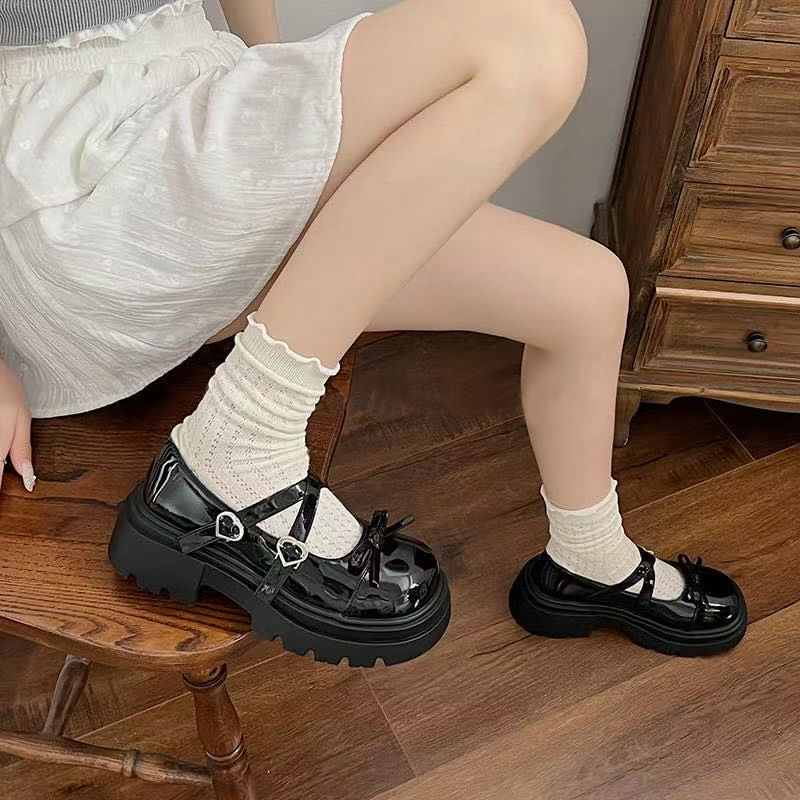 增高厚底配裙子玛丽珍鞋2025夏季新款英伦风小皮鞋女法式气质单鞋
